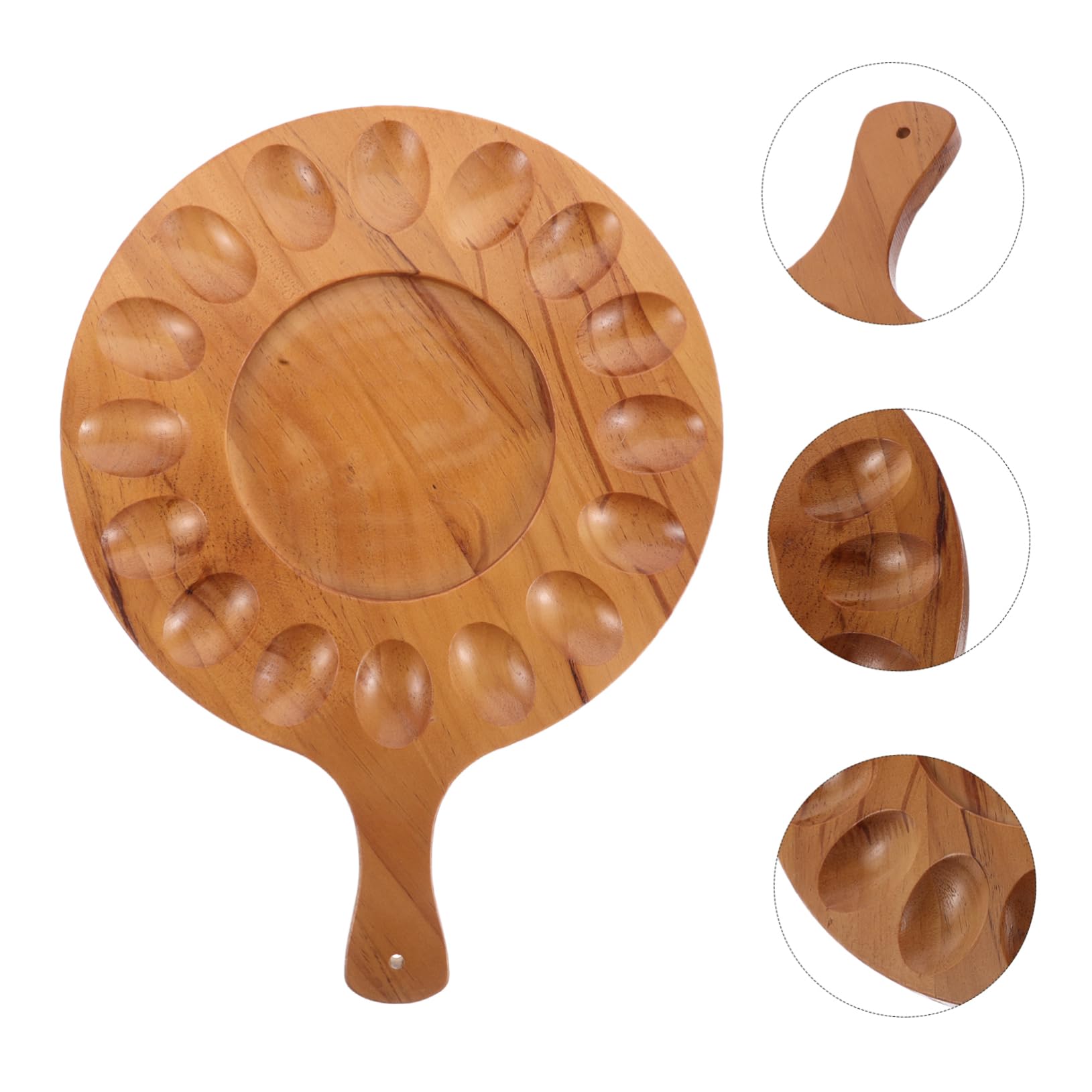 Organizador de Huevos para Frigorífico de Madera Diseño Compartimentado de 16 Huecos, Bandeja Multifuncional para Cocina y Encimera Estilo Creativo