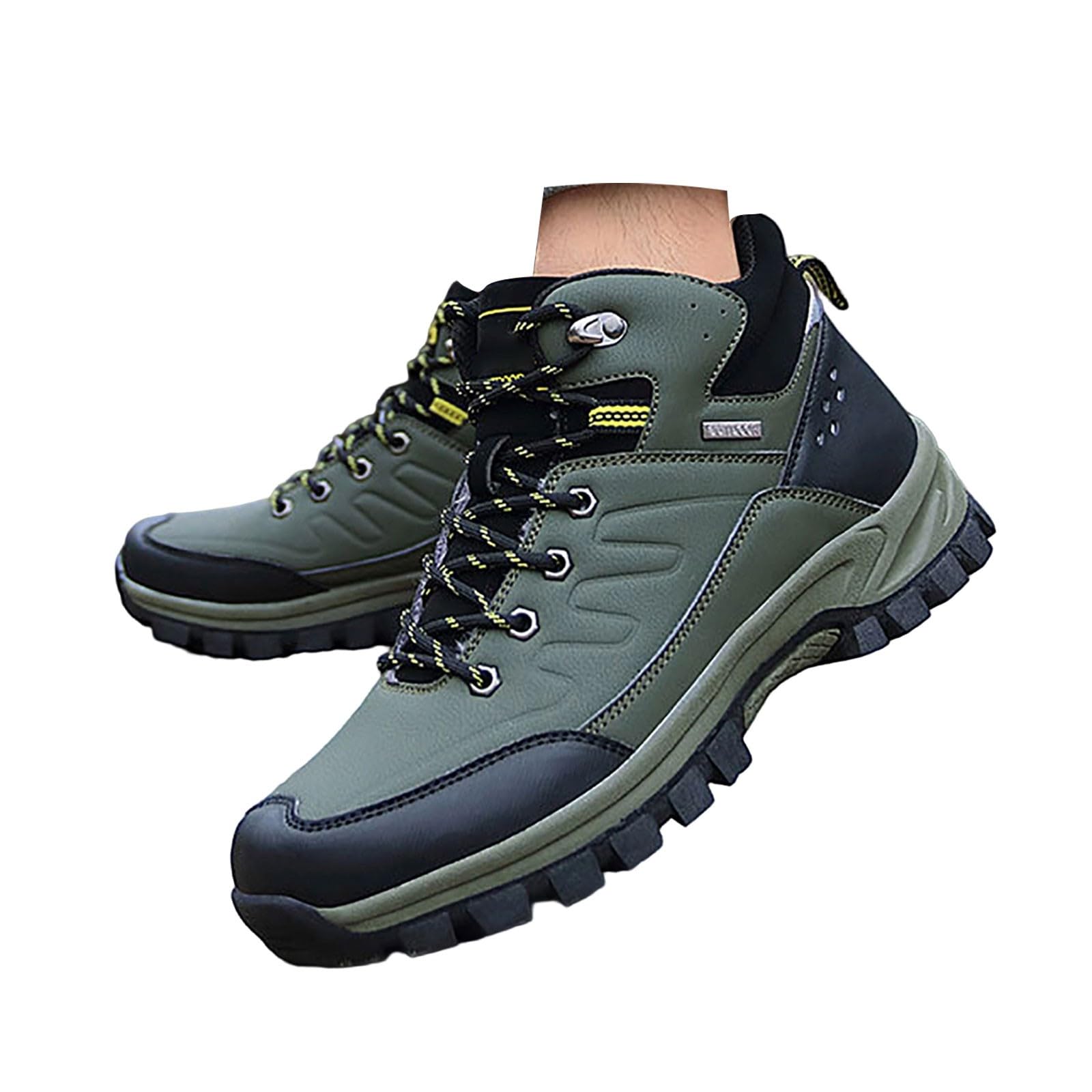 Chaussures de marche d'extérieur décontractées à lacets pour homme, chaussures de randonnée à semelle robuste pour trekking, camping et voyage