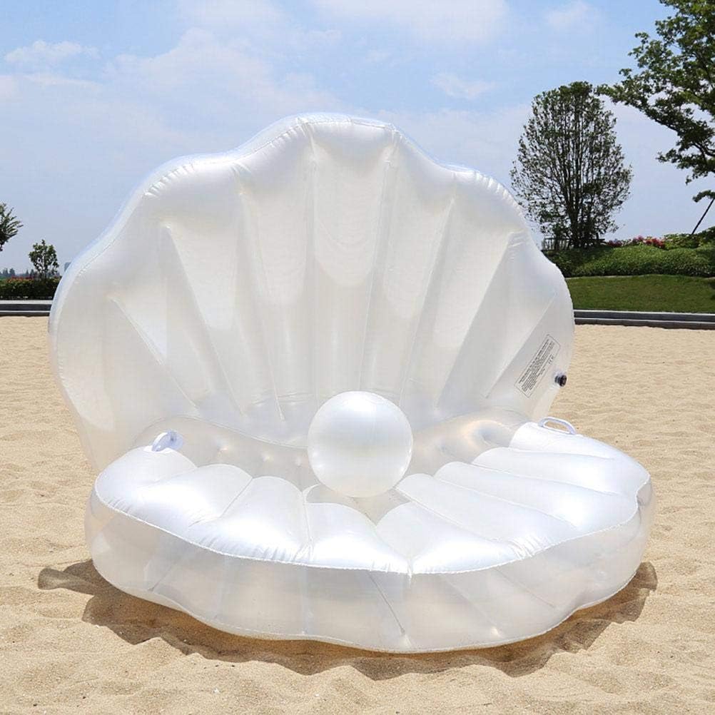 Nadmuchiwany materac z muszli, z kulką perłową, ogromny basen z muszli, łóżko do pływania premium dla dorosłych, zabawka wodna na imprezę na plaży i na basen