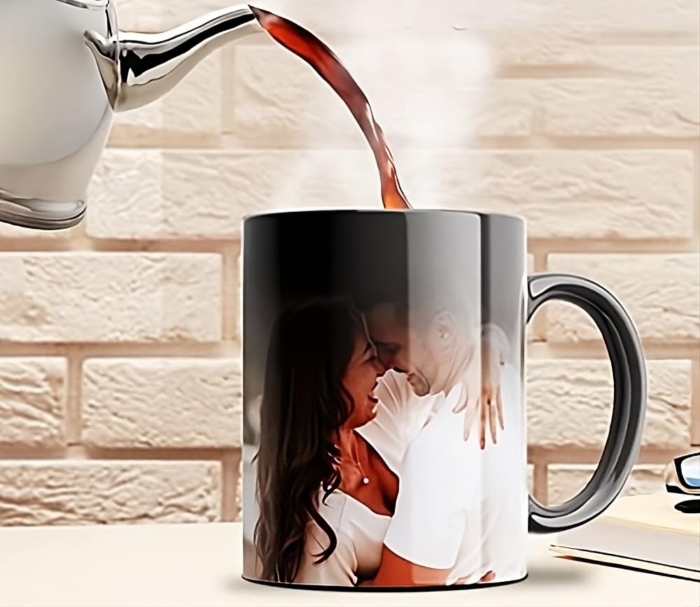 Personalised Custom Photo Quote Name Wish Ceramic Magic Mug for Birthday Anniversary Valentine Raksha Bandhan Girlfriend Boyfriend Husband Wife Gift