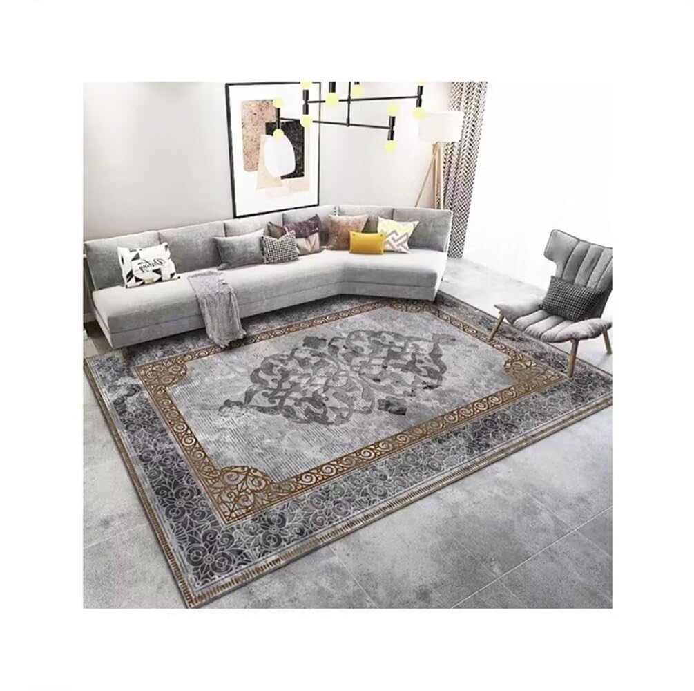 Tapis de chambre doux 120x160cm gris moquette de salon vintage