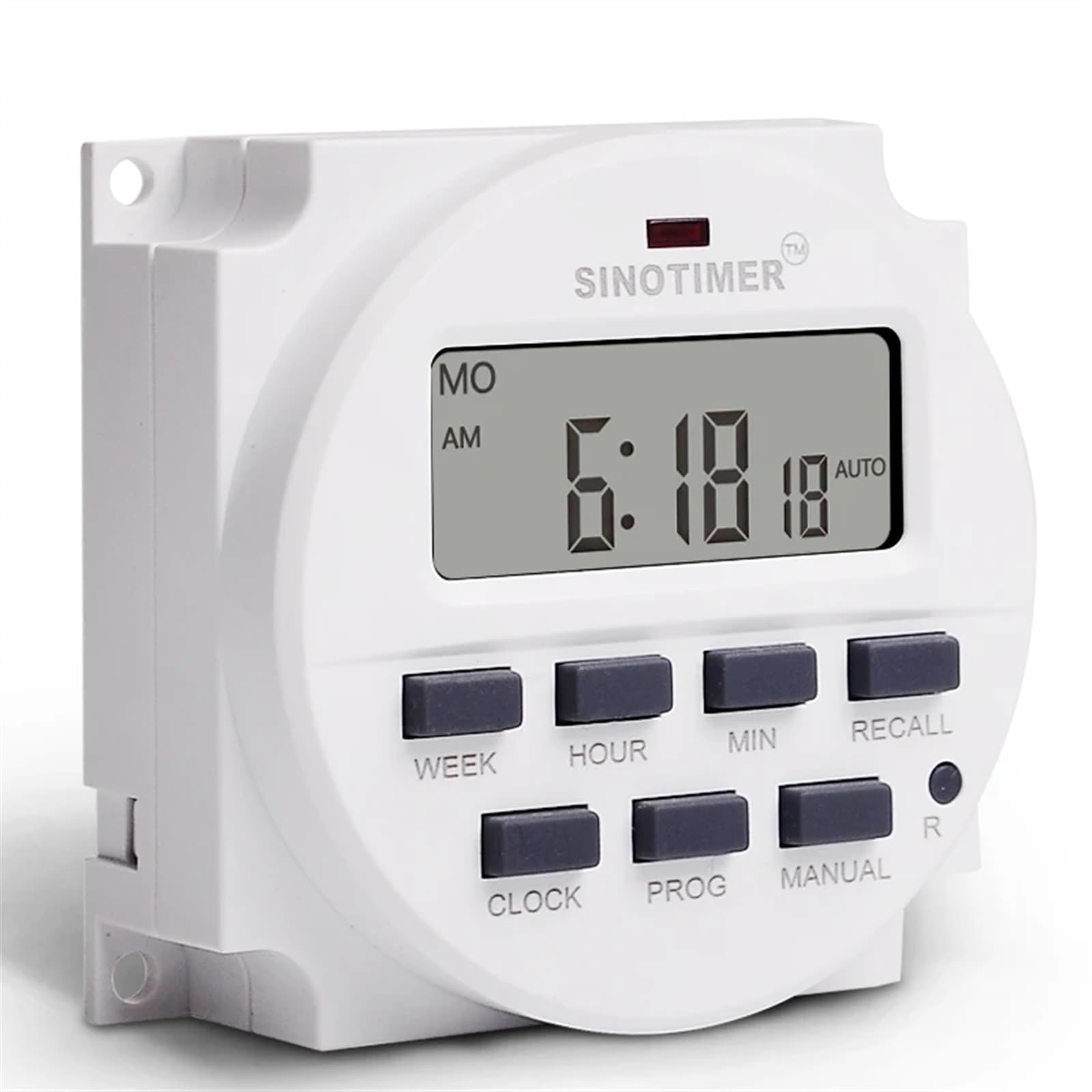 Pantalla Grande Temporizador Digital LCD de 1.598 Pulgadas 12V CC Interruptor de Tiempo programable de 7 días con relé en el Interior