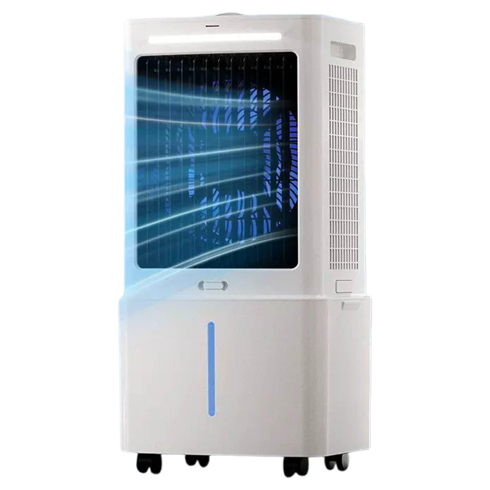 Raffreddatore evaporativo 3 in 1, Ventola di Raffreddamento da 10 L/24 L con 3 modalità, Timer da 12 Ore, 8 Sacchetti di Ghiaccio, Display Digitale, per Camera da Letto e Ufficio Domestico
