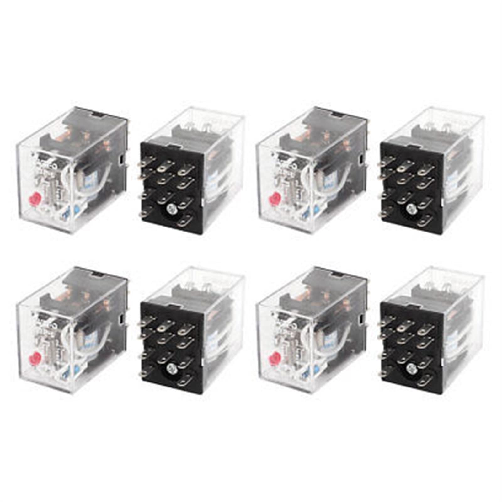 Electronic Accessories AC 24V Coil Power Relay Red LED 11 Pin 3PDT 3NO 3NC HH53P-L 8 Pcs Replacement Parts