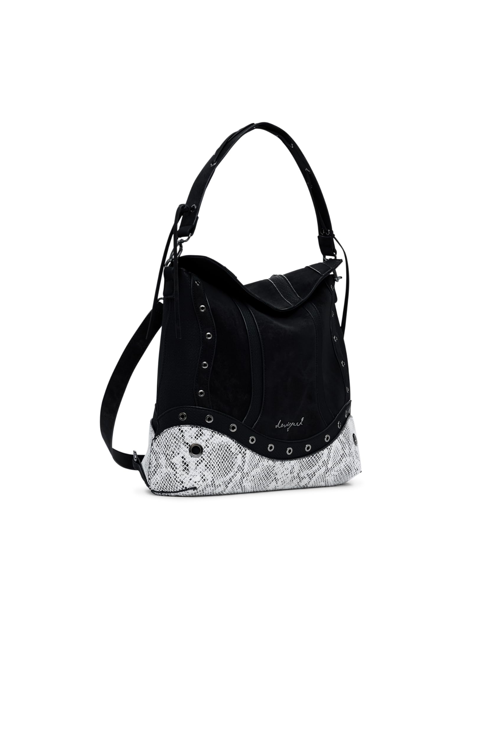 Desigual leisure backpack shoulder bag Jersey 2.0 Snake Patch Mini Backpack Black