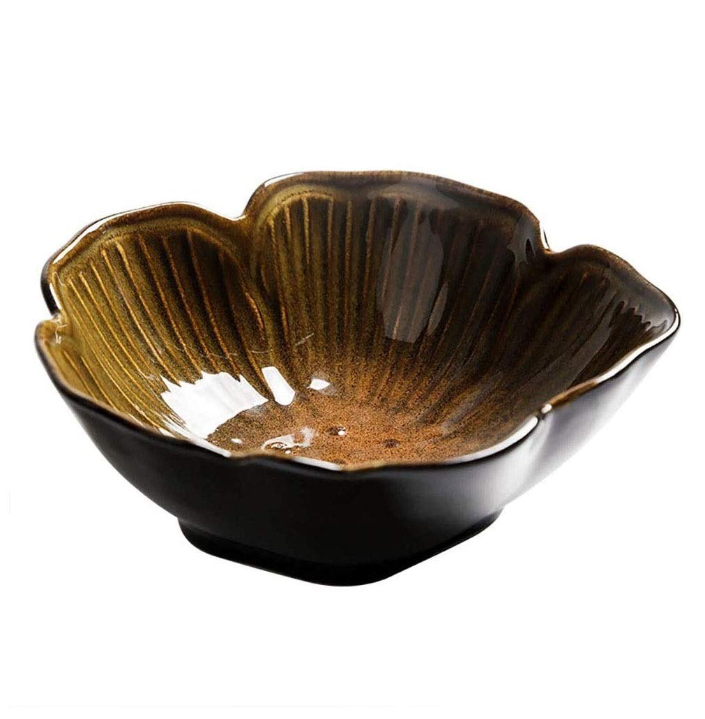 Cuenco de Ensalada de cerámica, Cuencos de Pasta, Conjunto de Cuencos de Ensalada, tazón Grande para Comer, Cuencos, Cuencos apilables con Juego de 2 (Color : Brown)