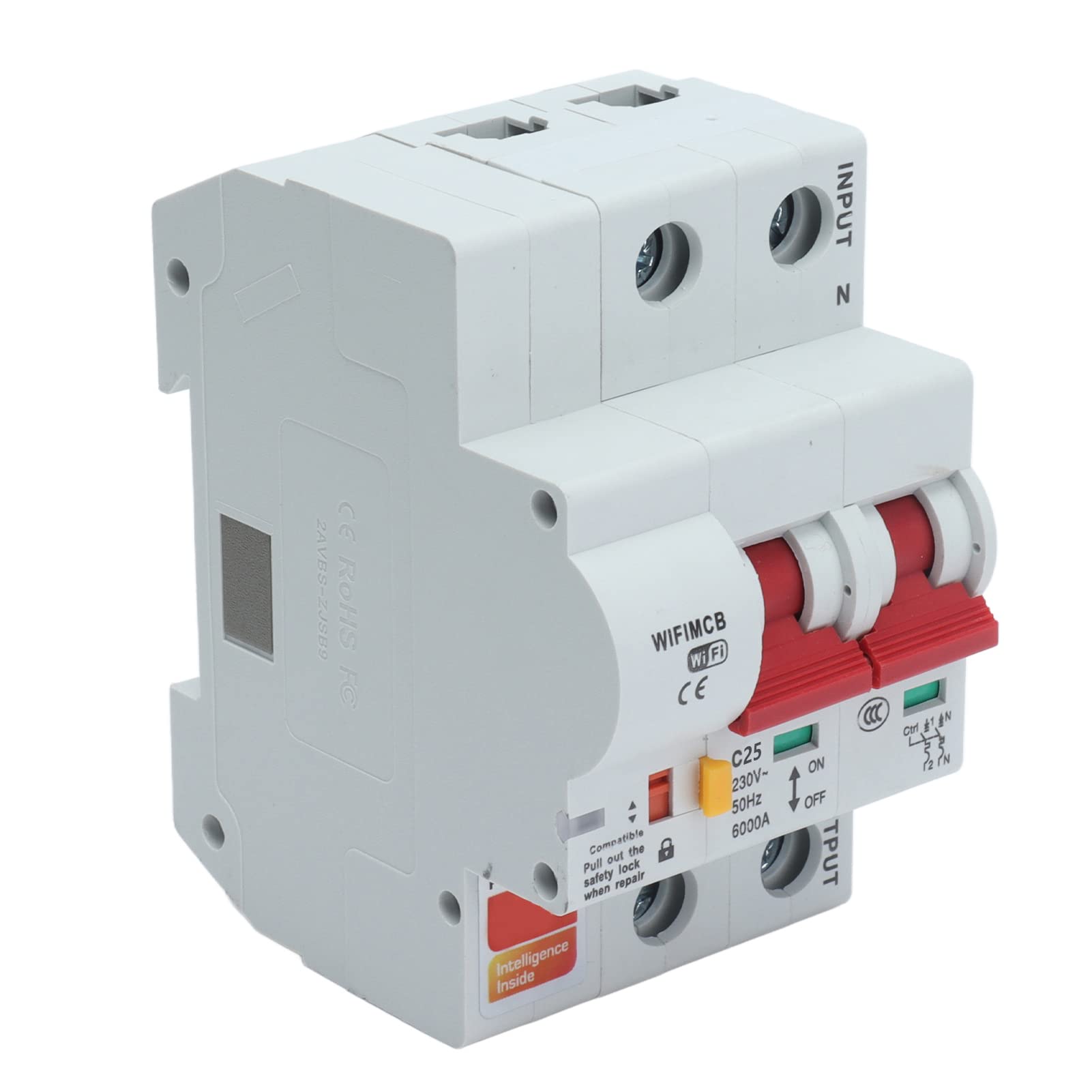 WiFi Circuit Breaker, Simultaneous Pairing 2P APP Remote Control Switch Safe 6000V Impulse Withstand Voltage for Power Supply for Solar PV System(25A)-image-6