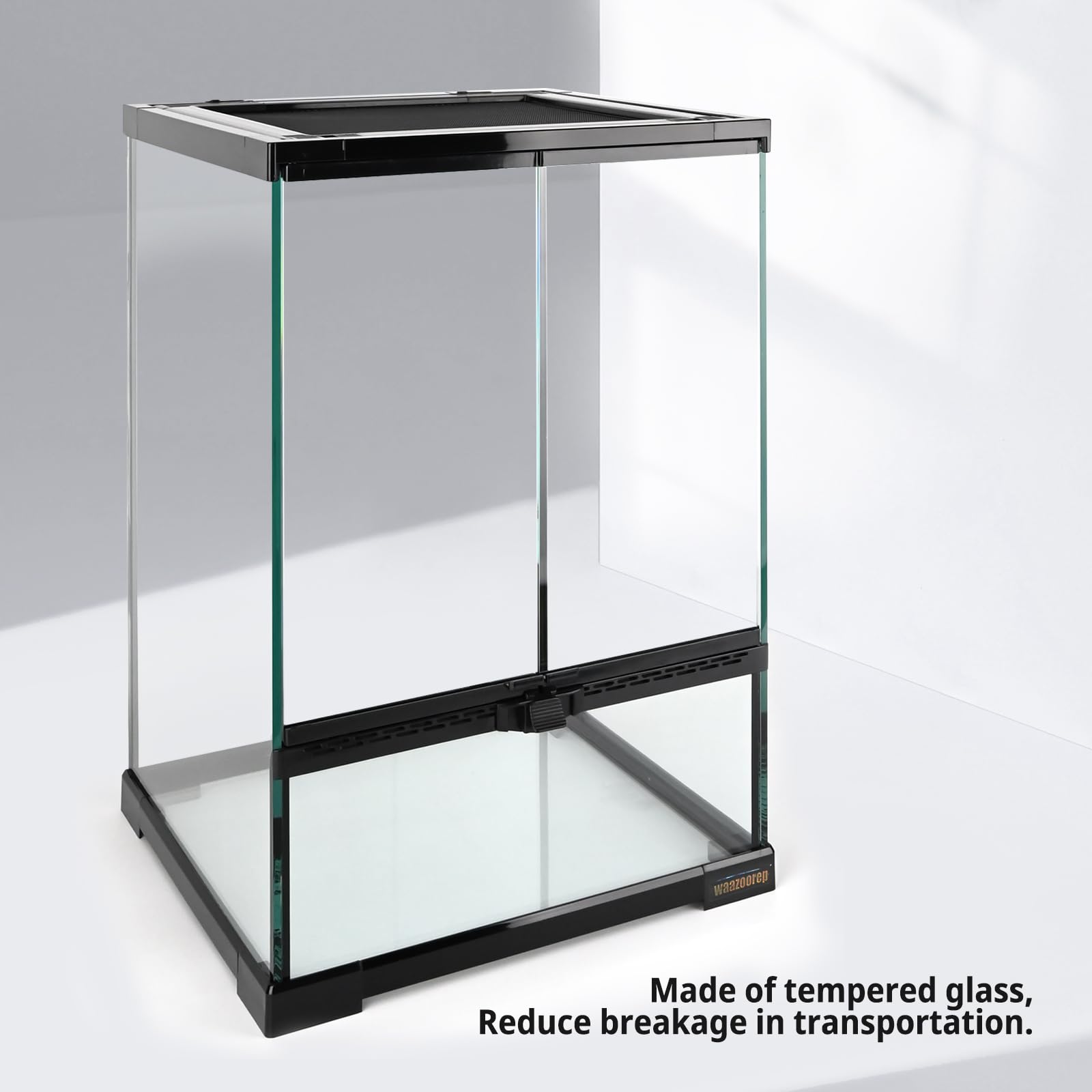 Terrario verticale in vetro per rettili da 30,5 x 30,5 x 45,7 cm, con porta frontale apribile e ventilazione superiore per gechi, serpenti, rane, camaleonte