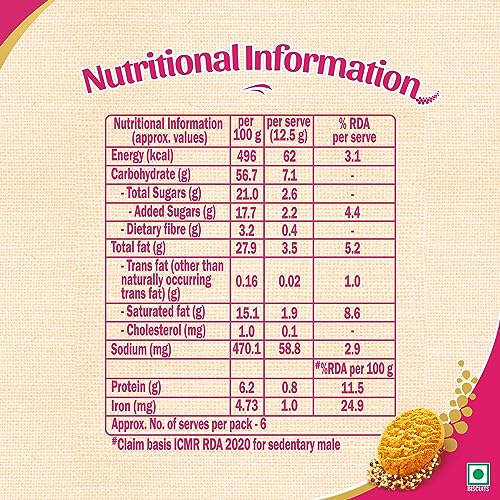 Image of Sunfeast Farmlite Super Millets Ragi & Jowar Cookies, 75g (Pack of 3)