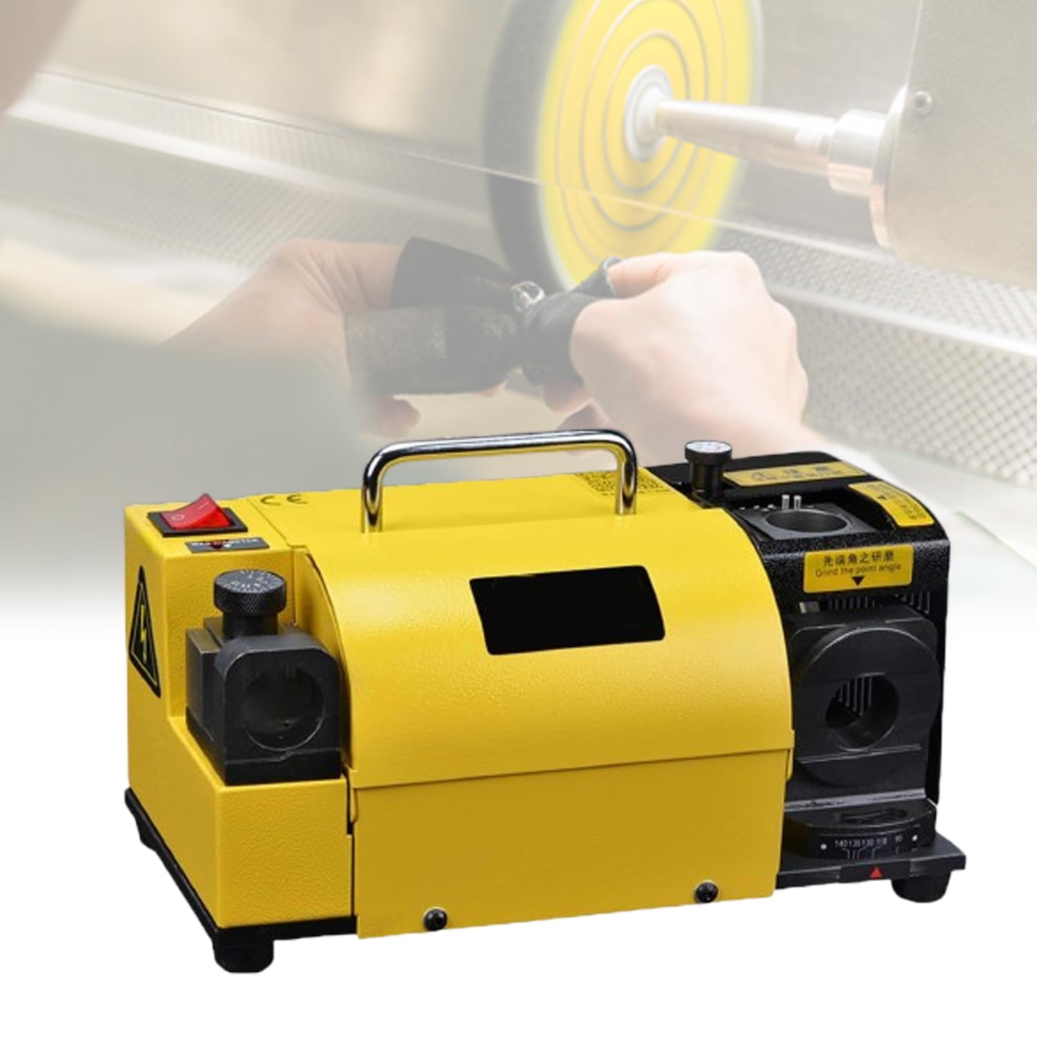 Szlifierka do wierteł, 220 V/120 W do º3-f13, 1 tarcza szlifierska diamentowa, regulowany kąt punktowy 95°-135° do użytku mechanicznego