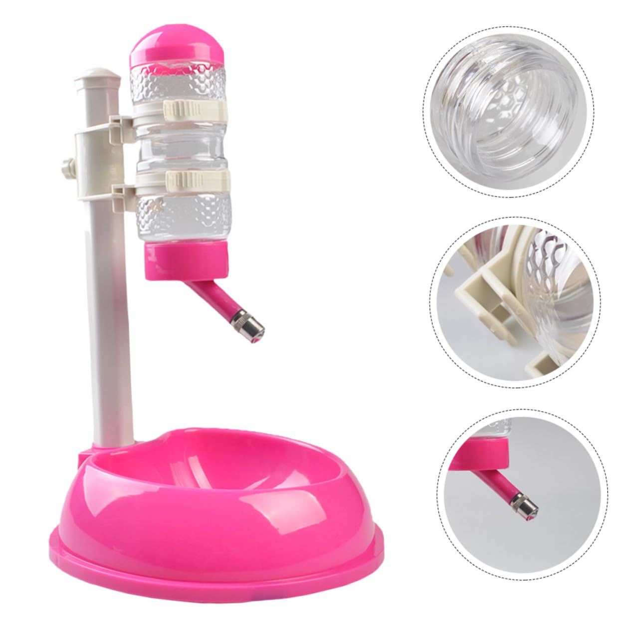 Alimentador Automático para Mascotas Bebedero y Comedero Regulable en Tamaño, Capacidad 500ml, Material PP y PVC, Adecuado para Perros y Gatos