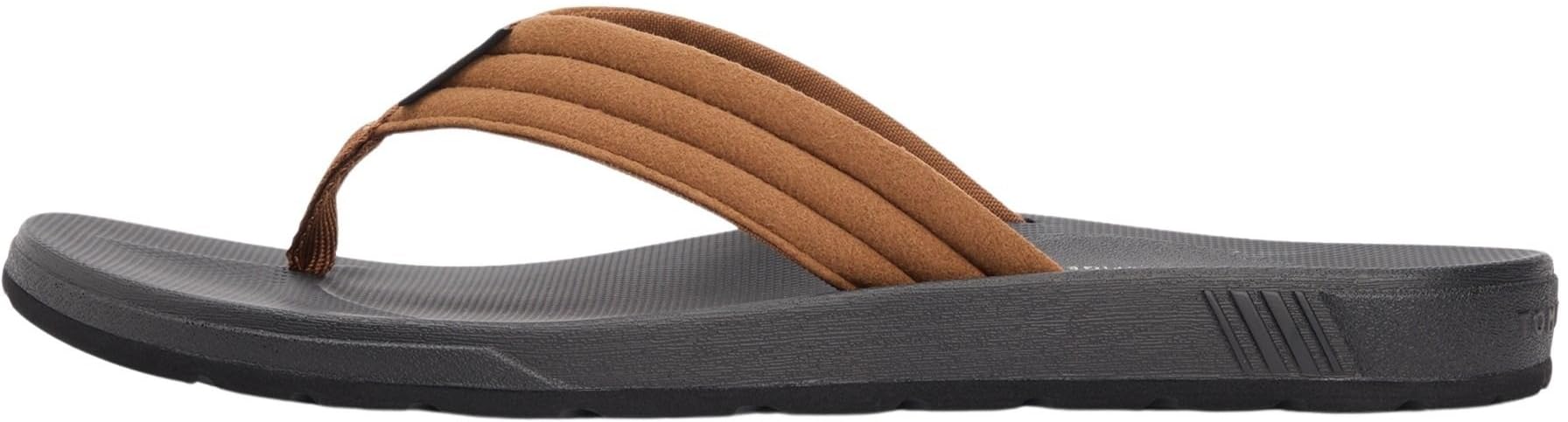 Tommy Hilfiger Men's Molded Hilfiger Lth Beach Sandal FM0FM05802 Flip Flops, BROWN (Coconut Grove), 6.5