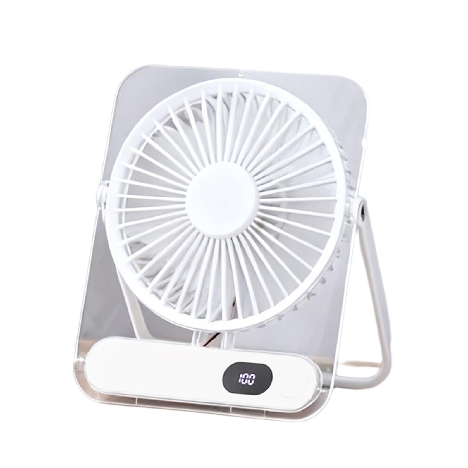 JDNH Portable Rechargeable Table Fan With 1500mAh Battery Attaches To Area Or Places On Desk Type C Charging For Indoor Outdo