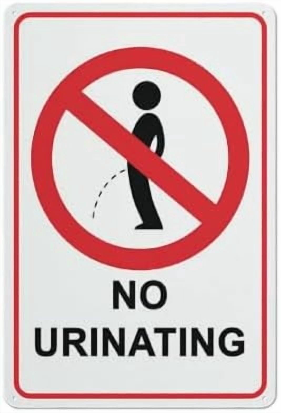 (2-Pack) Metal Tin Sign No Urinating Sign 12X8 Inch Uv Ink Printed For House And Business