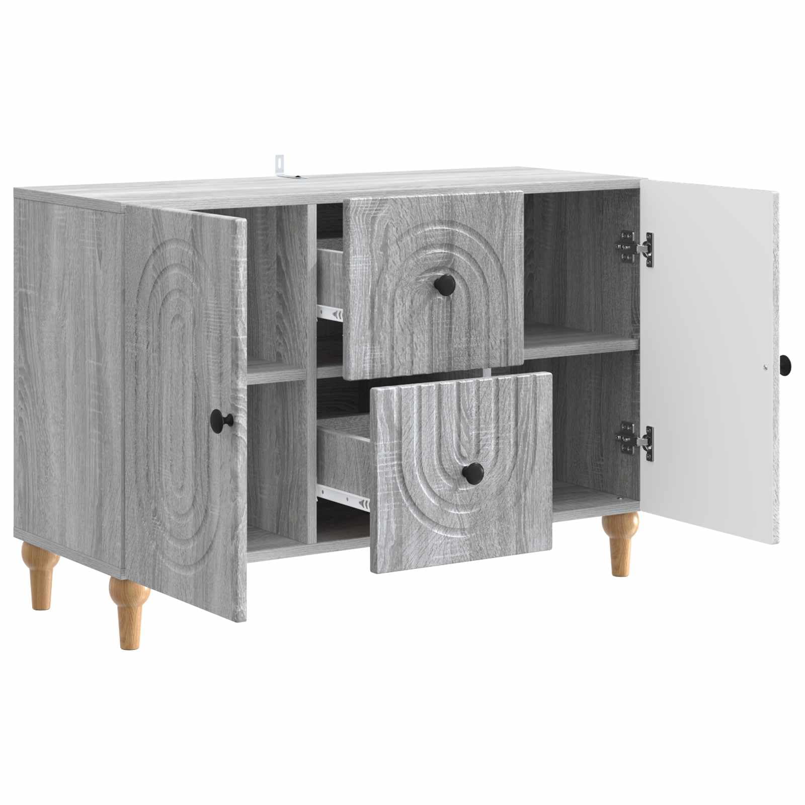 Mobile TV Sonoma grigio 89 x 34,5 x 60 cm
