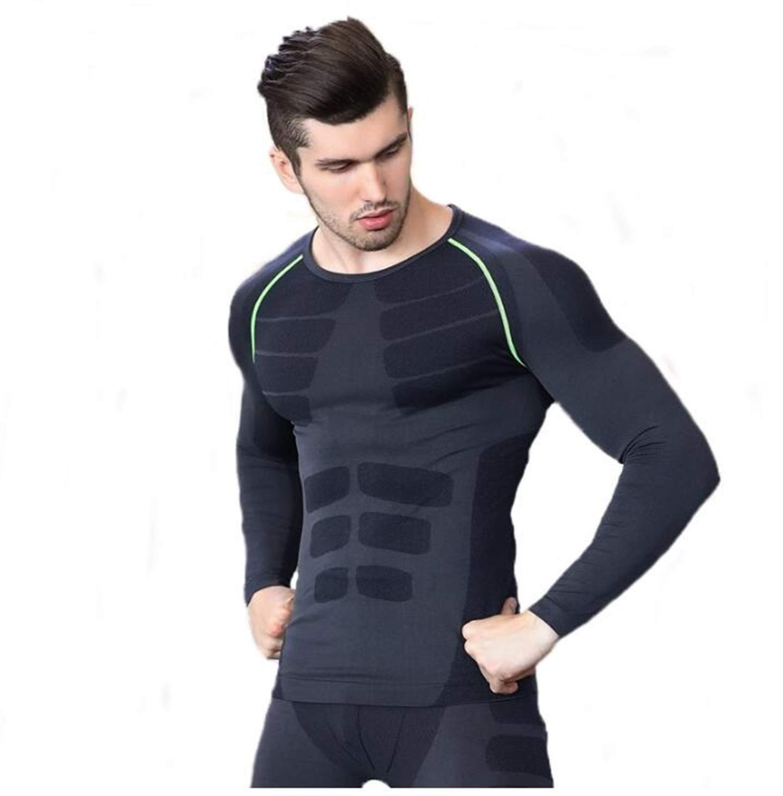 Inverno Biancheria Intima Termica Set Intimo Termico Caldo Maschio Secco Rapida Stretch Uomo Cloth (Color : Blue, Size : L.)