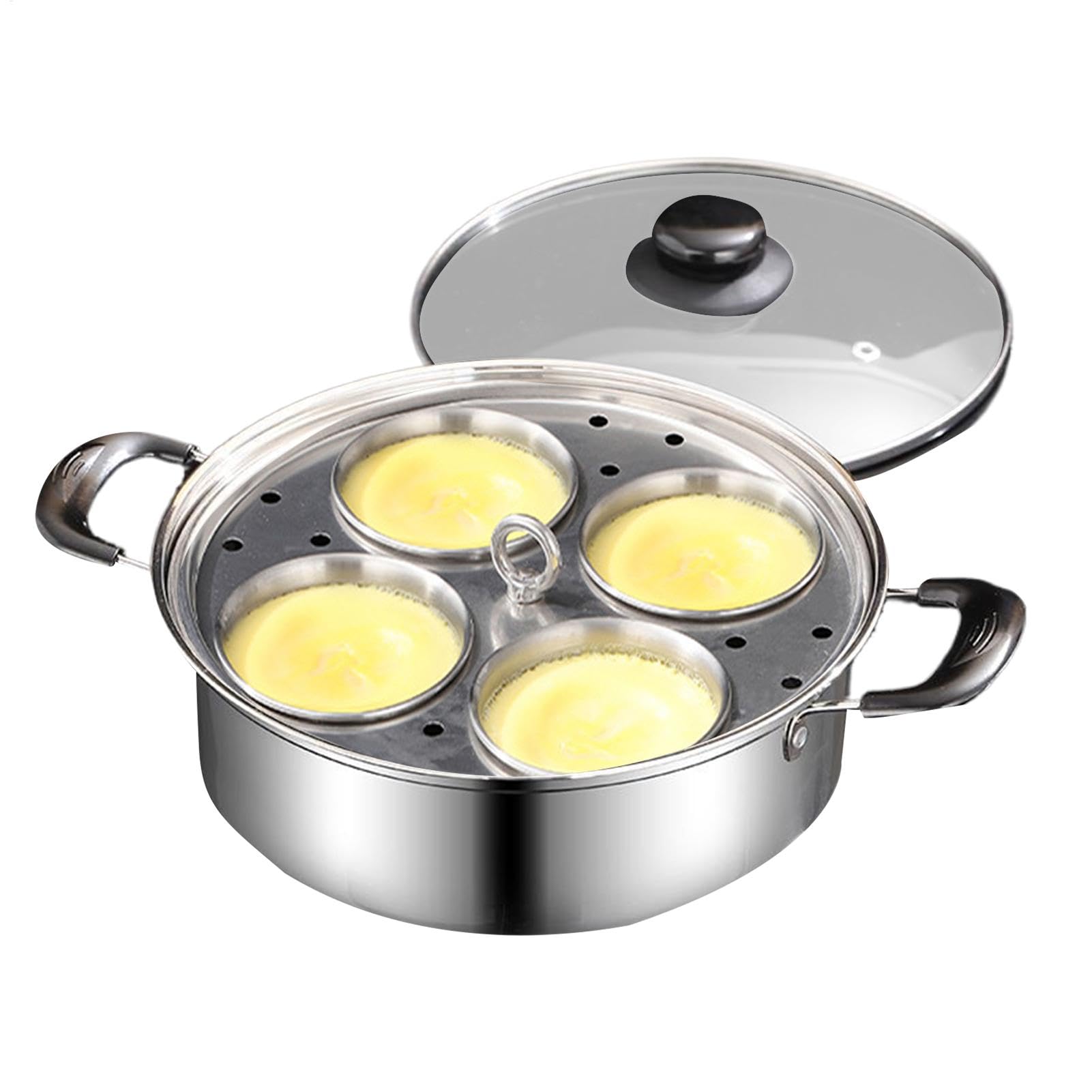Pocheuse à œufs en acier inoxydable 4 tasses pour petit déjeuner
