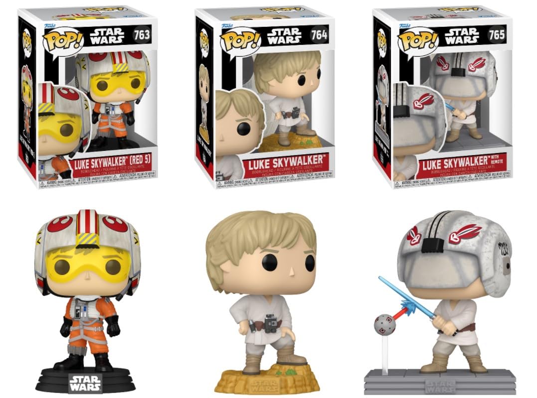 Amazon.com: Funko Luke Skywalker (Star Wars) Pop Pop! Set (3