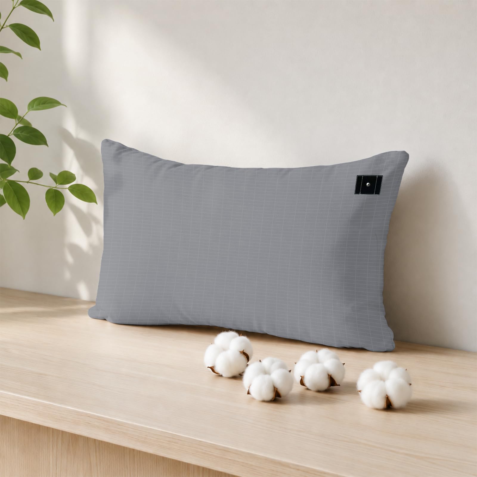 Grounding Pillowcase with15 Ft Grounding Cord 20x30in (Gray)