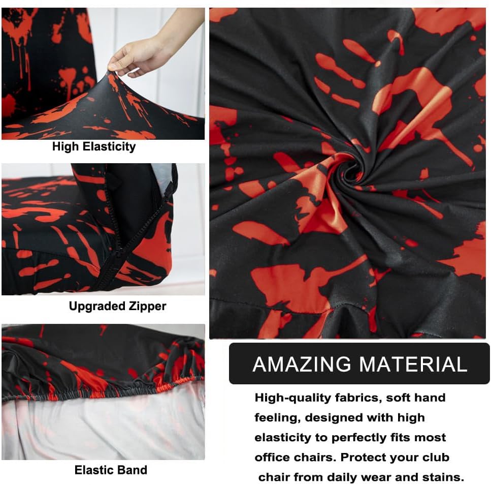 Miniatura 2 de ACOFRR Fundas para silla de oficina de Halloween, calabazas espeluznantes, fantasmas, dibujos animados, calaveras de terror, funda elástica para