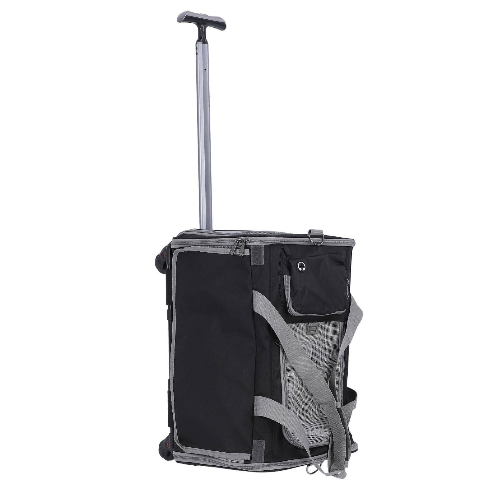 Transportín para Perros y Gatos con Ruedas, Bolsa de Transporte para Mascotas Plegable Portátil con 4 Ventanas de Malla Transpirable para Viajes de Camping Al Aire Libre, Bolsa