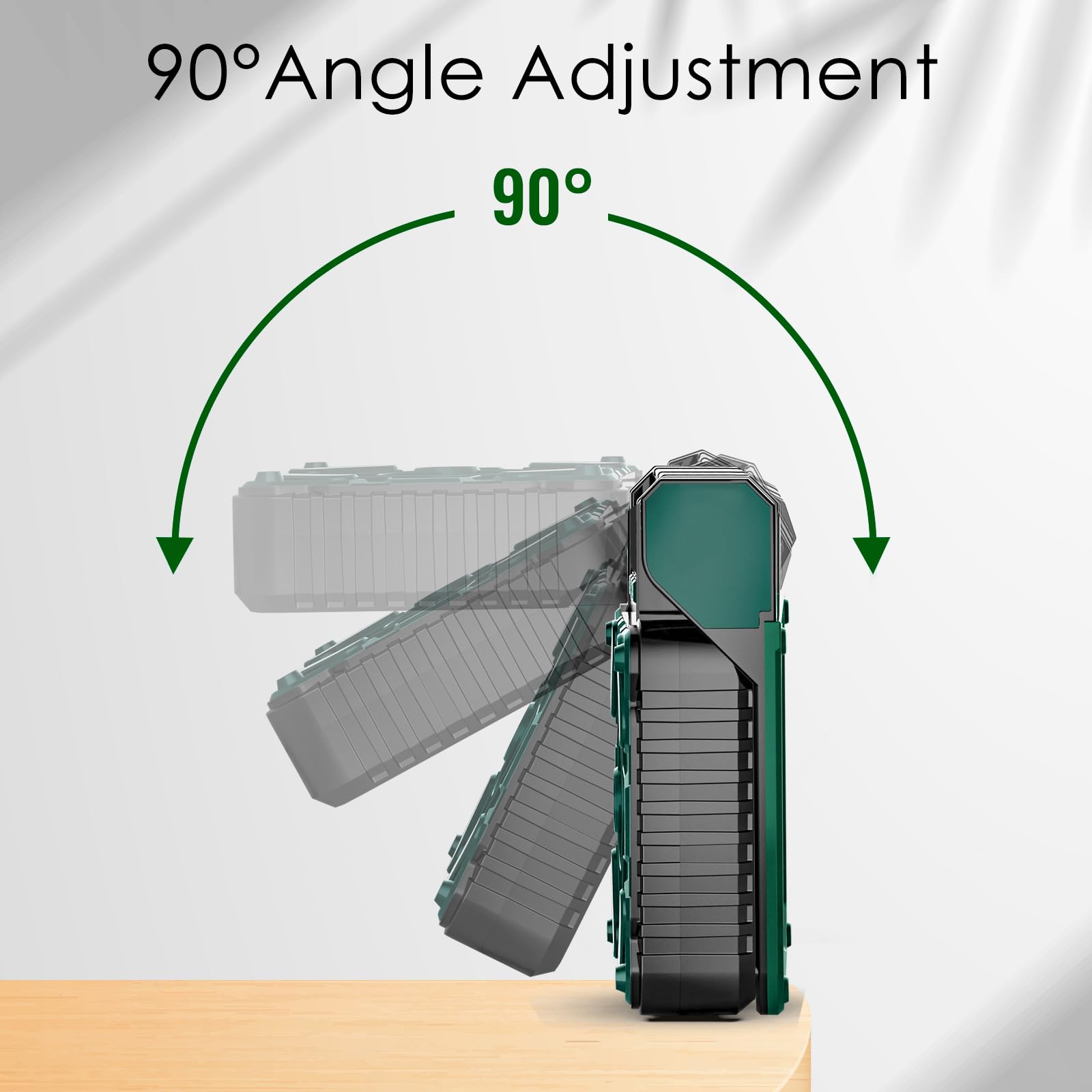 Sendowtek Solar Camping Ventilator 10400mAh, Tragbarer Leistungsstark Leise 4 Geschwindigkeitsstufen mit LED Licht Timer, USB Akku Tischventilator für Outdoor Zelte Wohnmobile Reisen Tisch