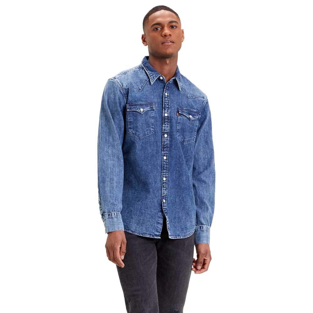 Levi's Herren Barstow Western Standard Marble Indigo Acid Wash XL
