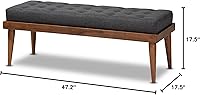 Vista 9 de Baxton Studio Bancos, talla única, carbón/nogal