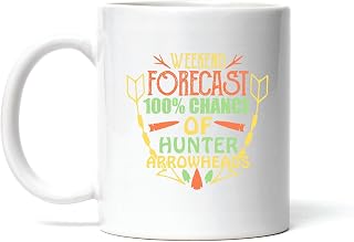 Arrowheads Weekend Forecast Gift Funny Hunting Design Perfect for Hunters and Archery Fans 11oz 15oz White Coffee Mug
