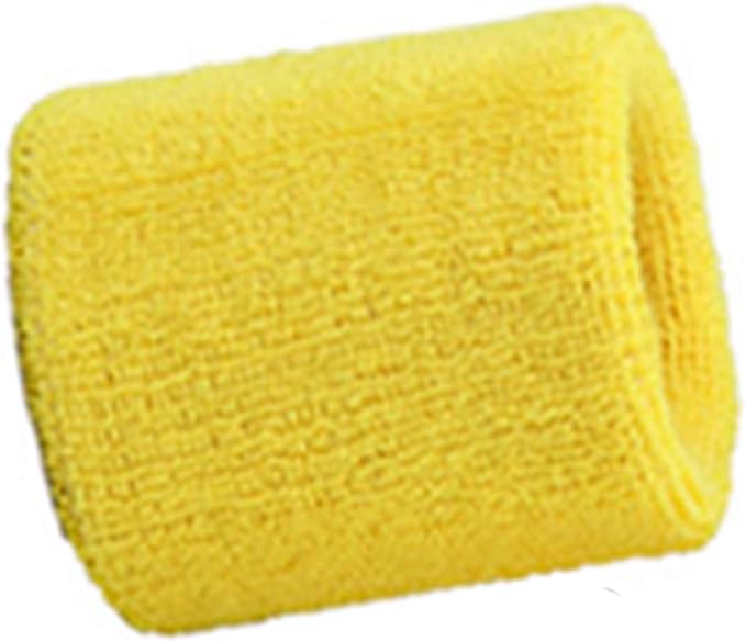 Cotton sweatband wristband sports wristband unisex sweatband (Yellow