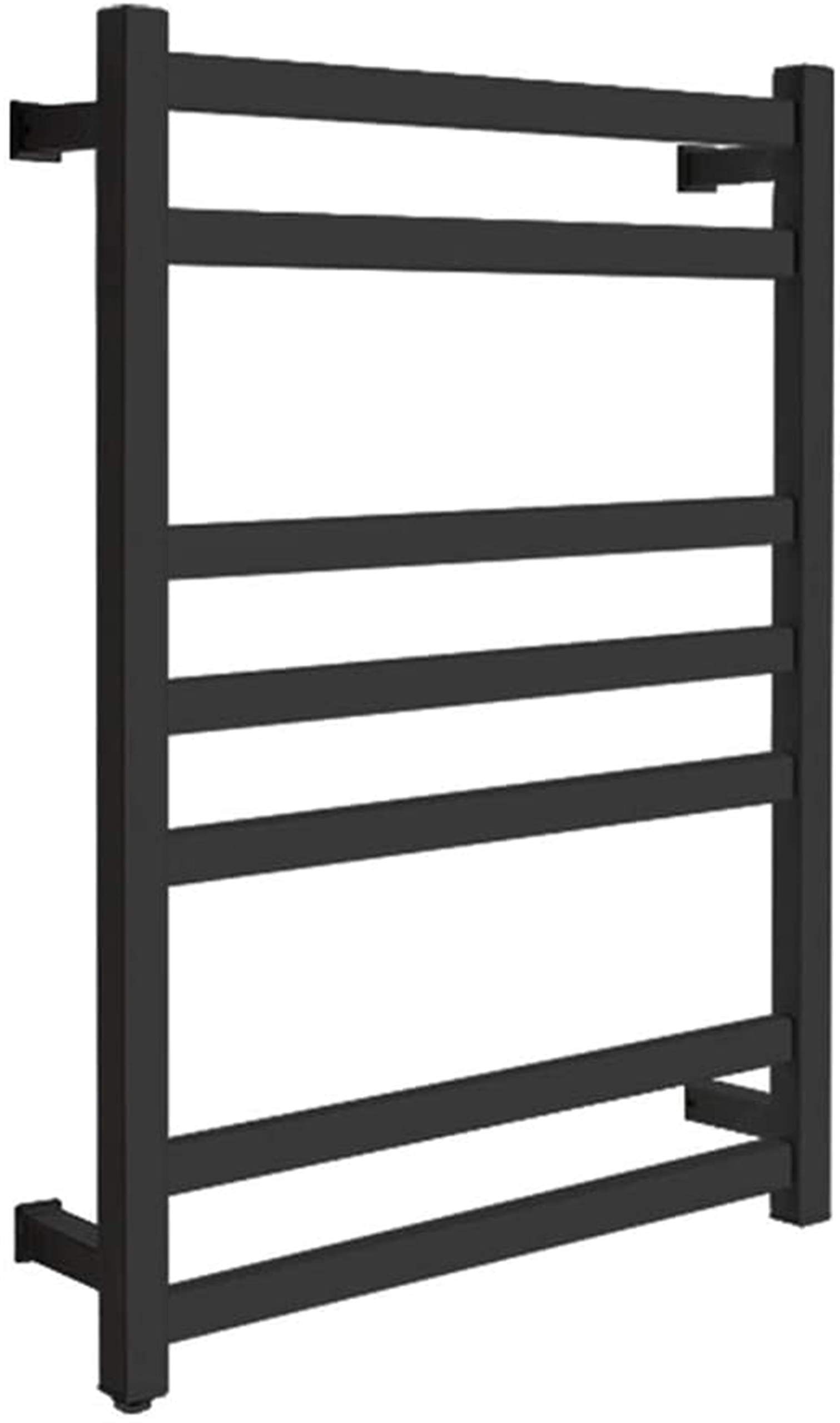 ZQFIDFYR Towel Warmer, Wall Mounted Towel Warmer Rack, Electric Heated Towel Racks for Bathroom, 304 Stainless Steel Heated Towel Rail, Towel Dryer Rack with 7 Heated Towel Bars (Black Hardwired)