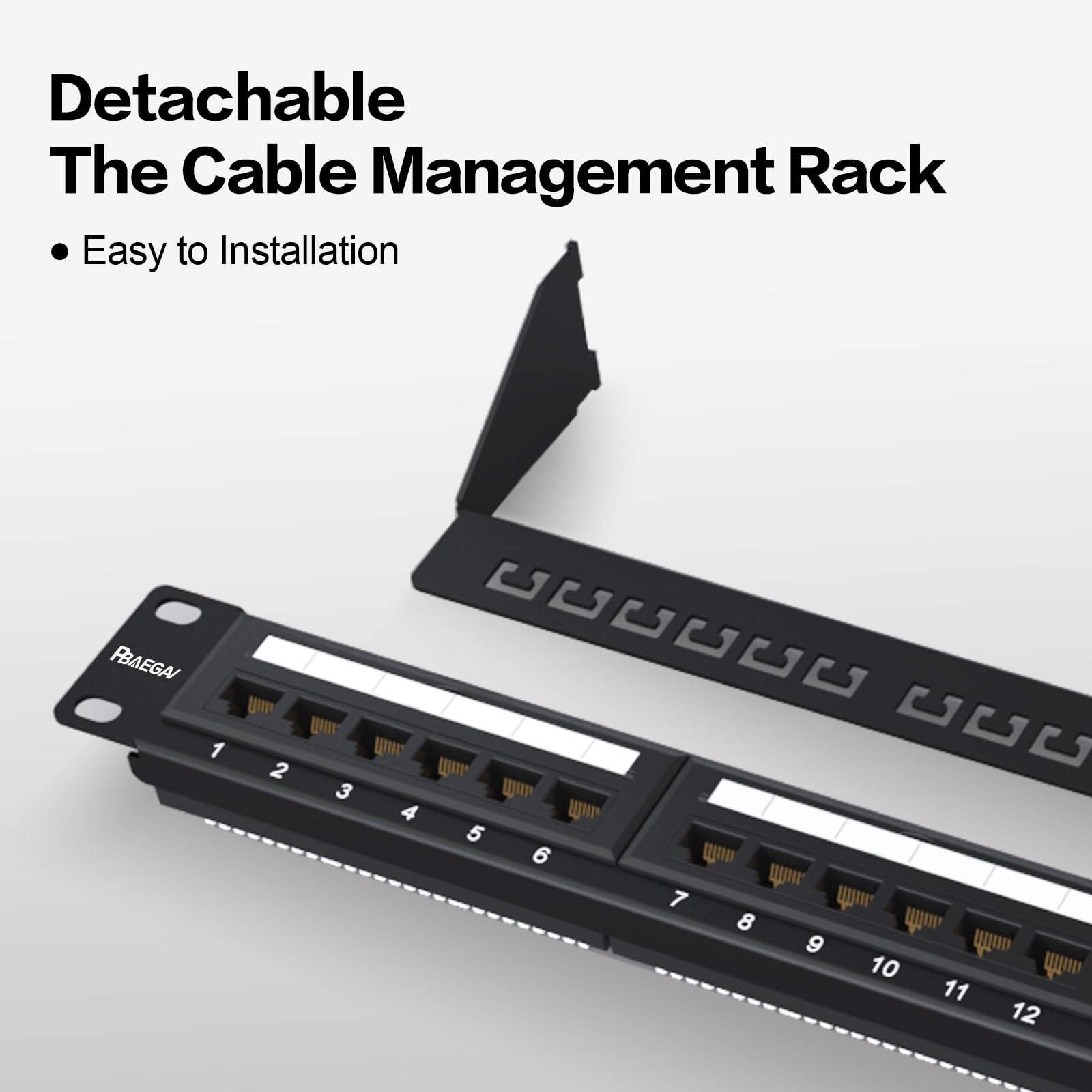Patch Panel 24 porte montaggio a rack o montaggio a parete Cat6 1U Patch Panel di rete 19" RJ45 Patch Panel per rete 10 Gigabit, compatibile con strumenti a impatto 110 o Krone (Patch Panel Cat6 a 24