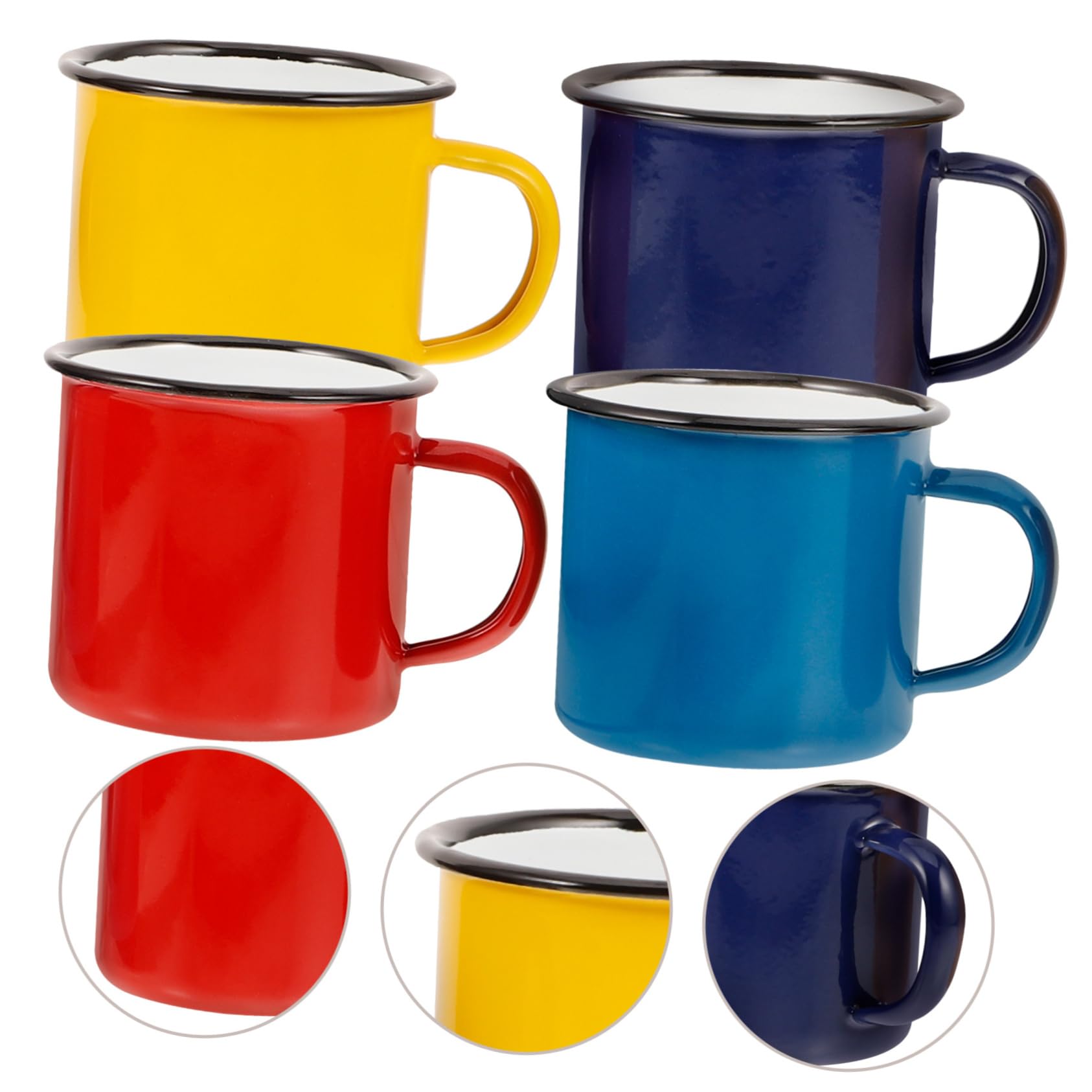 POPETPOP 4stücke Emaille-tasse im Vintage-stil Kaffeebecher Trinkbecher für Emaille-kaffeebecher Emaillebecher zum Aufbewahren von Heißen und Kalten Getränken