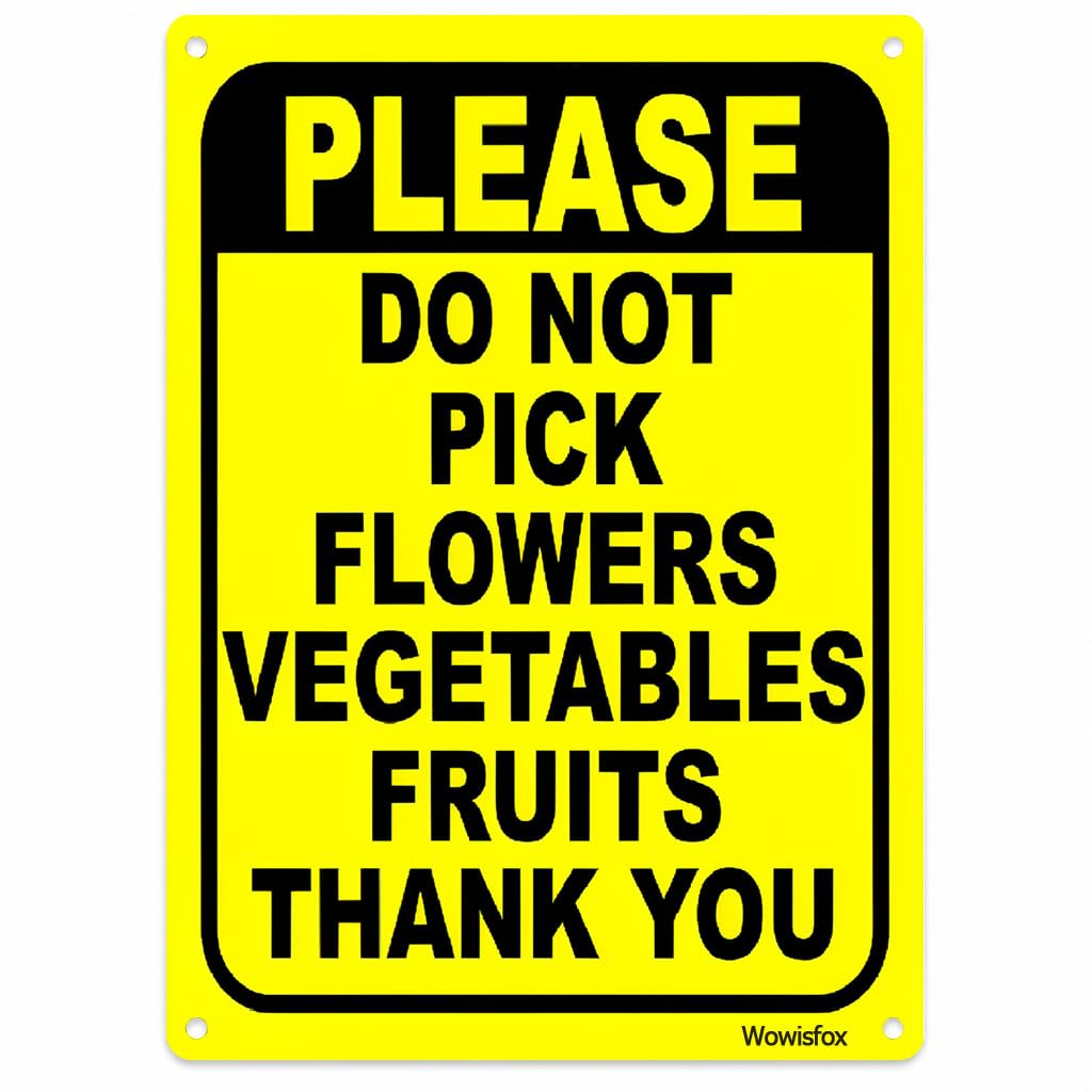 Do Not Pick Flowers Notice Sign, 8 x 12 Inch Aluminum with Mounting Holes