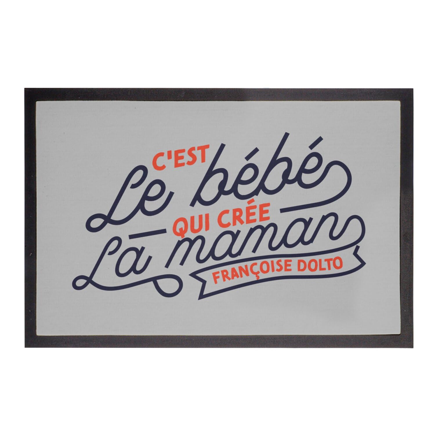 Paillasson gris 60x40cm idée cadeau maman pour entrée de maison