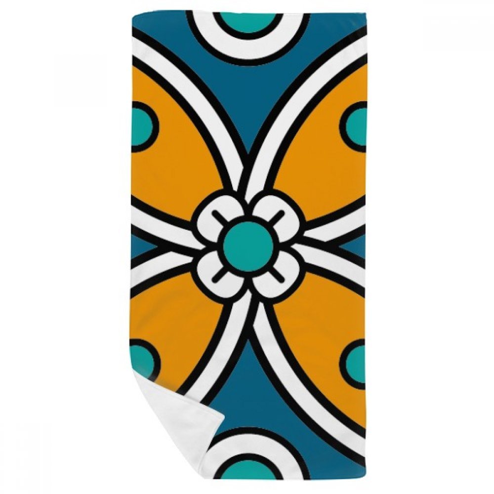 Serviette de bain doux gant de toilette 35x70cm multicolor style fleur Maroc