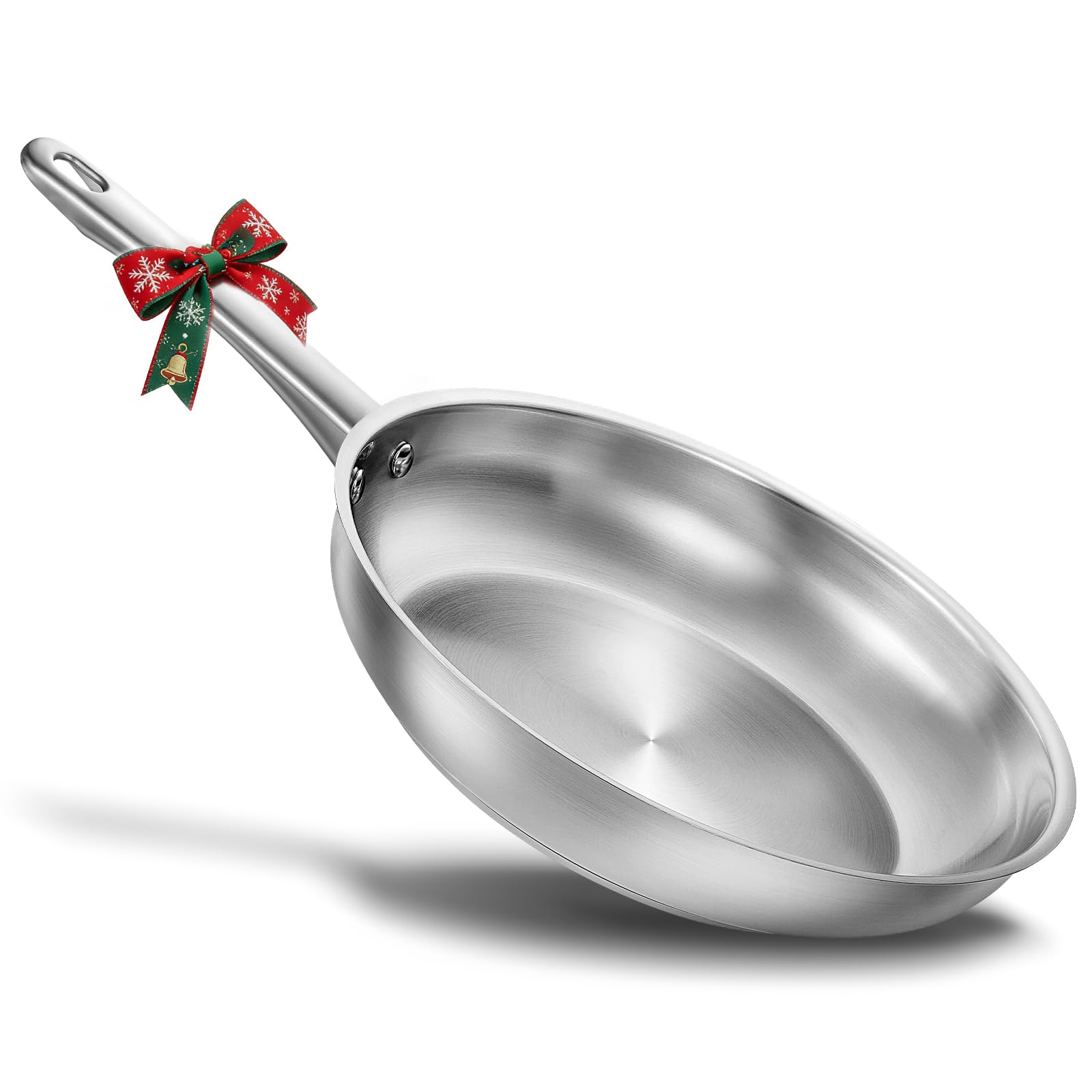 KOCH SYSTEME CS Stainless Steel Pan 10 Inch, Stainless Steel Frying Pan for Professional Cooking, PFAS-Free Steel Skillet with Tri-ply Bottom, Induction Compatible Skillet, Oven Safe