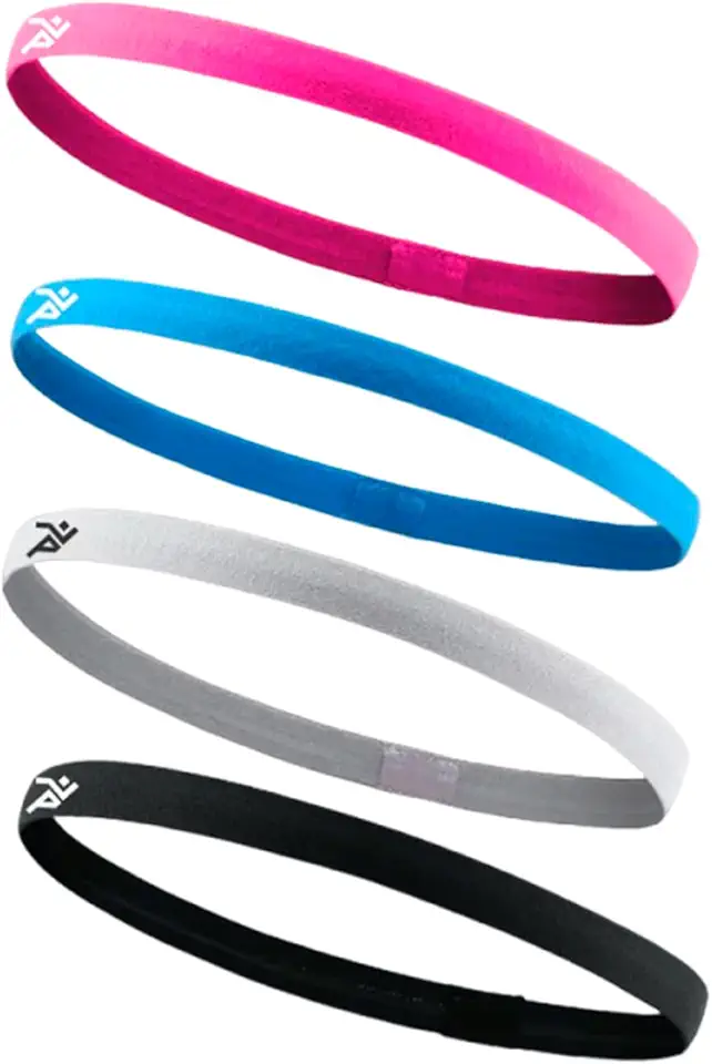 SPORTBR – Faixa de Cabelo em Silicone Antiderrapante – Kit com 4 Unidades Multicoloridas – Para Corrida, Academia e Esportes