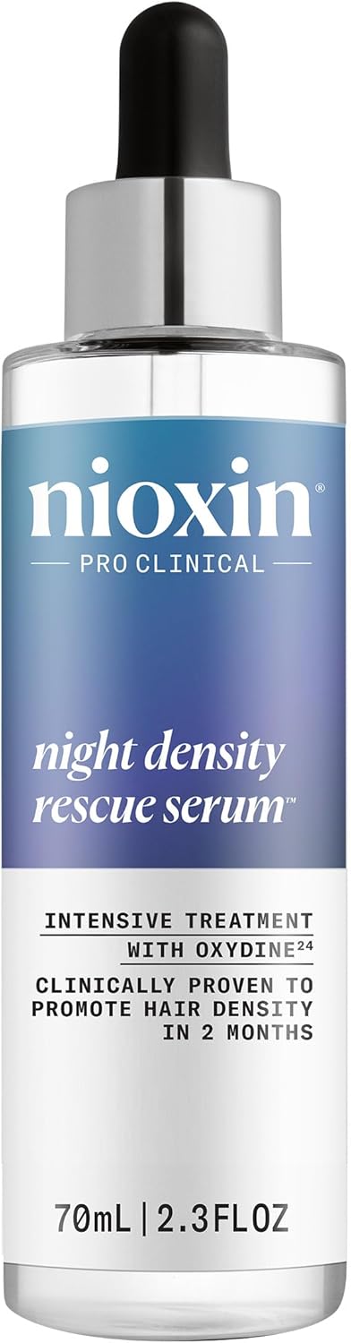 Nioxin Night Density Rescue Serum | Overnight Hair Thickening Serum | Protects Against Hair Breakage | Intensive Treatment with Oxydine | 2.4 Fl oz.