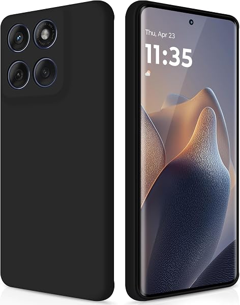 GiiYoon Funda para Motorola Edge 60 Fusion/Edge 60, Case de Silicona Suave de TPU Carcasa Protector de Goma Fexible Prueba Liviano y a Delgado de Golpes Antirrayas para Teléfono (Negro) - 1