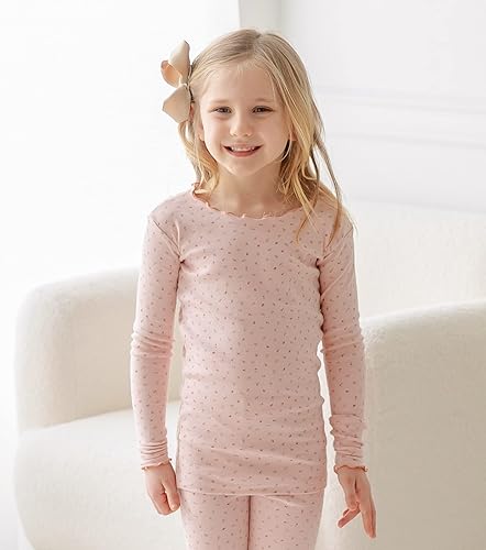 Miniatura 5 de AVAUMA Conjunto de pijama para bebé niño y niña, 6M-7T, niños, lindo ajuste ceñido, diseño de patrón de flores, pijamas, ropa de dormir de algodón