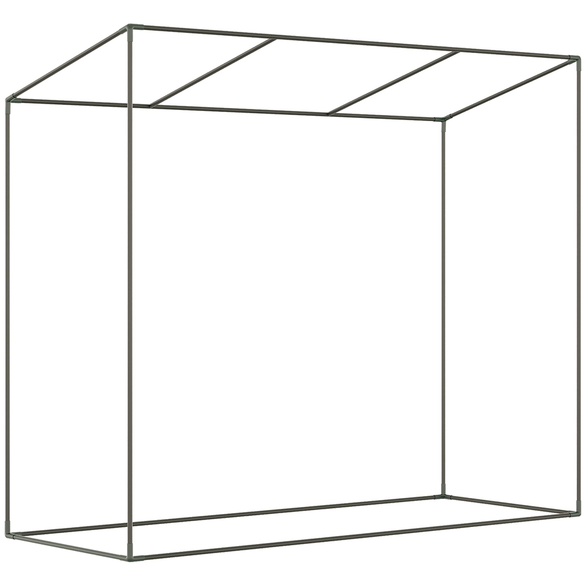 Outsunny Serra da Giardino con Porta Avvolgibile, 2 Finestre e Bordi Estesi, Serra per Piante in Acciaio e PE, 200x76x168 cm, Bianco