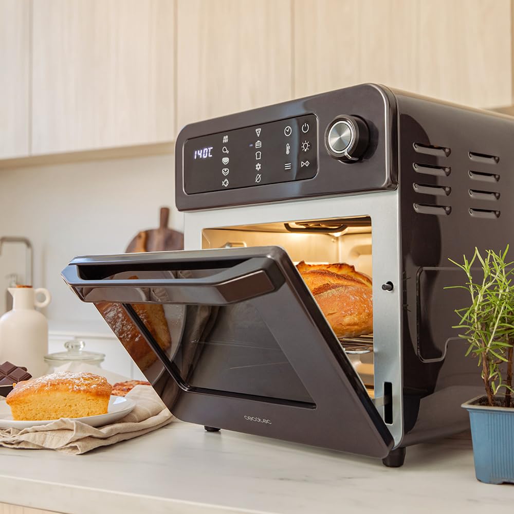 Cecotec Forno Friggitrice Bake&Fry 1500 Touch. 15 Litri, 1700 W, Risultati più sani, Schermo touch, 10 Menu preimpostati, Acciaio inossidabile, 60-230 º, Kit di accessori.