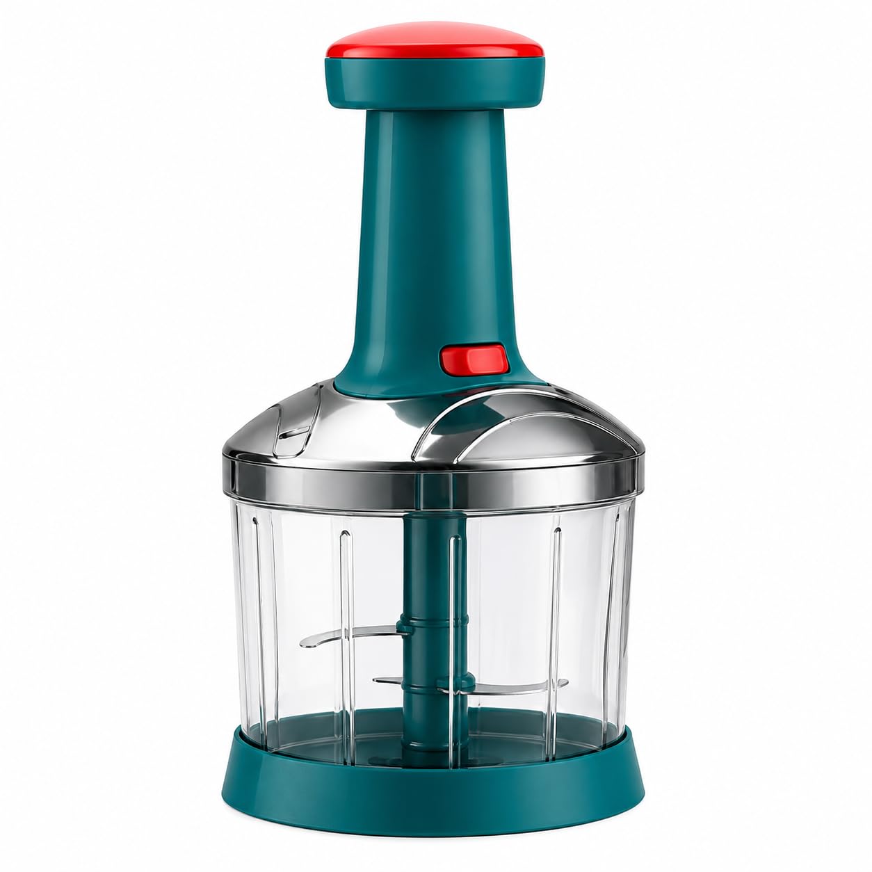 Hand Pull Vegetable Chopper 900ml | Manual Food Processor with 3 Sharp Stainless Steel Blades | Onion, Garlic, Tomato, Fruit & Nut Cutter | BPA Free Kitchen Chopper-image-14