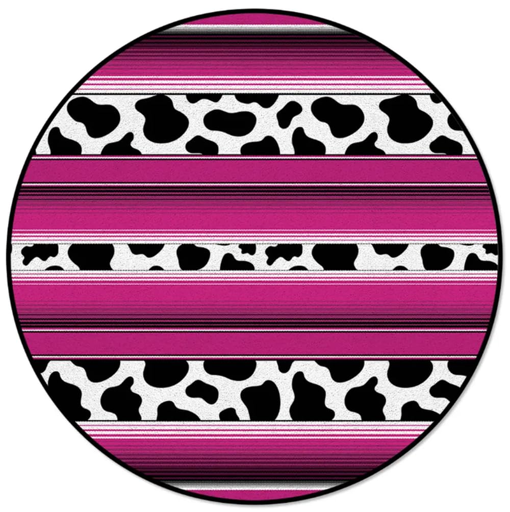 Tapis de sol rond 60cm motif vache pour éviter les glissades