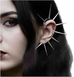 Amazon.com: Spiked Ear Cuff Handmade Silver Large Punk Rock Ear