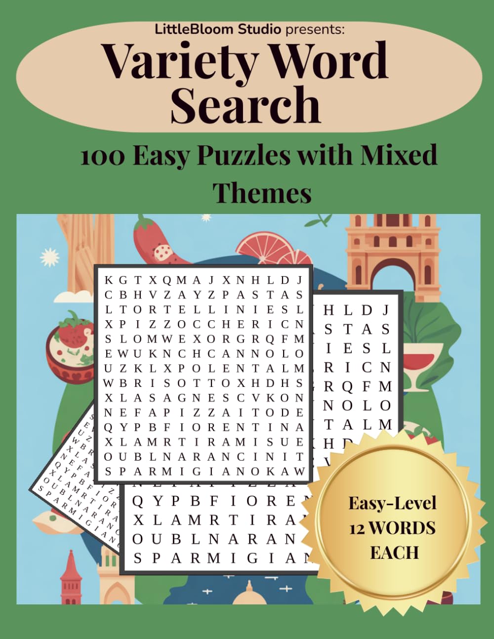 Variety Word Search: 100 Easy Puzzles with Mixed Themes (Brain Boost Puzzle Series)