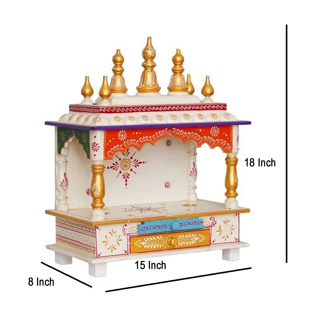 Kamdhenu art and craft Wood Home Temple (15 X 8 X 18 Inch)(Multicolour) - Image 2 thumbnail