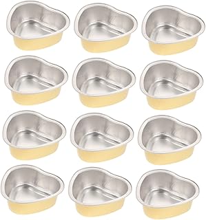 COHEALI 12pcs Heart Shaped Wax Bowl Mini Heater Portable Bead Container Home Tools Hair Removal Waxing Supplies Wax Melting Cup Wax Warmer Pot Aluminum Foil Melting Small Bowl Wax Melt Pot
