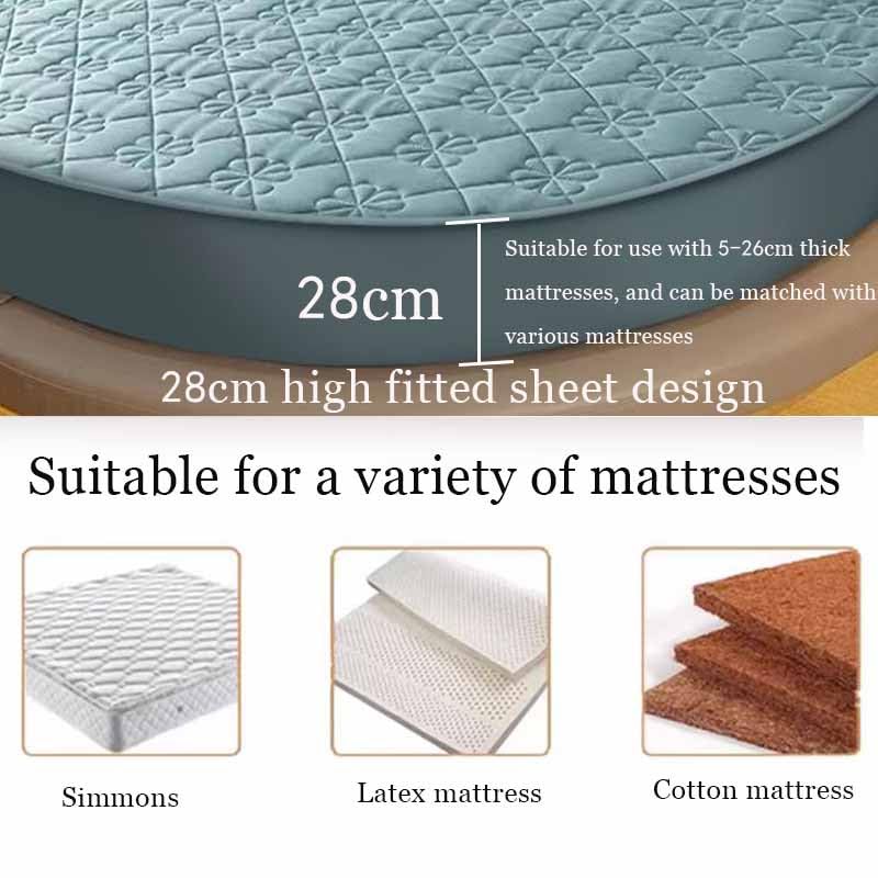 Protector de colchón redondo impermeable, sábana bajera elástica, color sólido, 100 cm de diámetro y suave, perfecto para el hogar y viajes, artículos esenciales de ropa de cama de cuna
